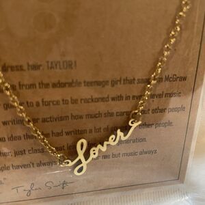 Taylor Swift Necklace, LOVER, Swiftie Forever, Gold Colored NEW